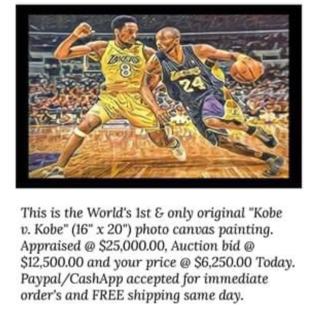 Kobe v. Kobe, 16x20”, Photo Canvas Painting. The first and only one in the World